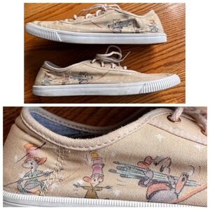 TOMS x Disney Womens Cinderella Mouse Canvas Shoes Size 8.5‎ Sneakers Lace Up